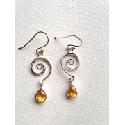 653 boucles d'oreilles citrine argent sterling